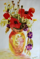 Mohnblumen in einer Vase, 2000